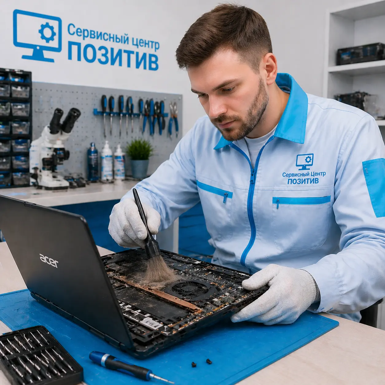Чистка ноутбука Acer от пыли в Коломне | Замена термопасты