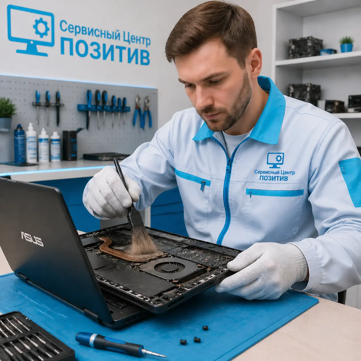Чистка ноутбука Asus от пыли в Коломне | Замена термопасты