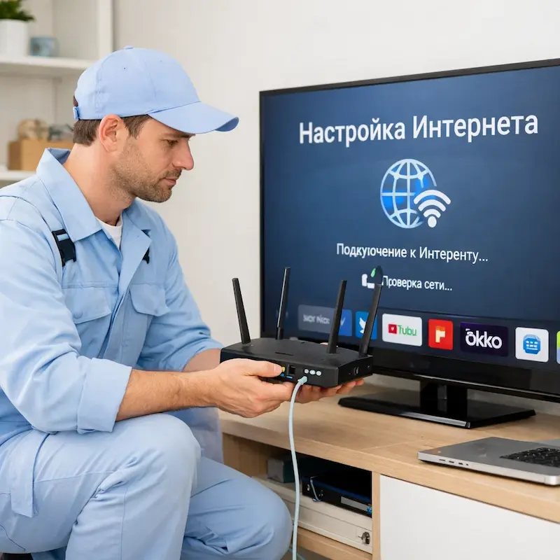 Настройка интернета на телевизоре в Коломне