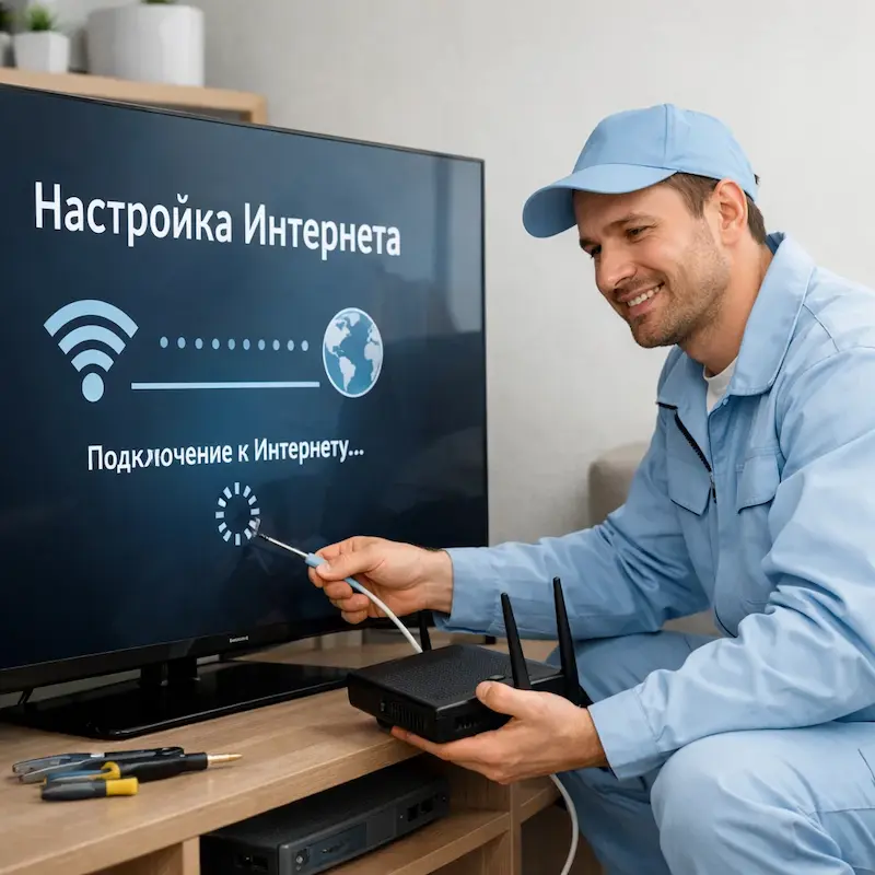 Настройка интернета на ТВ в Коломне