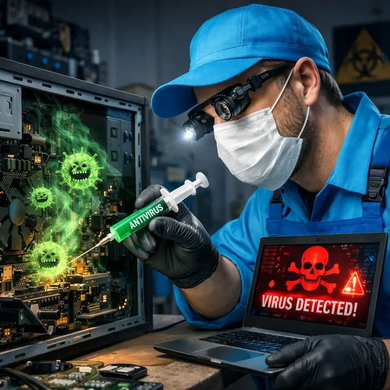 Лечение компьютера от вирусов в Коломне на дому